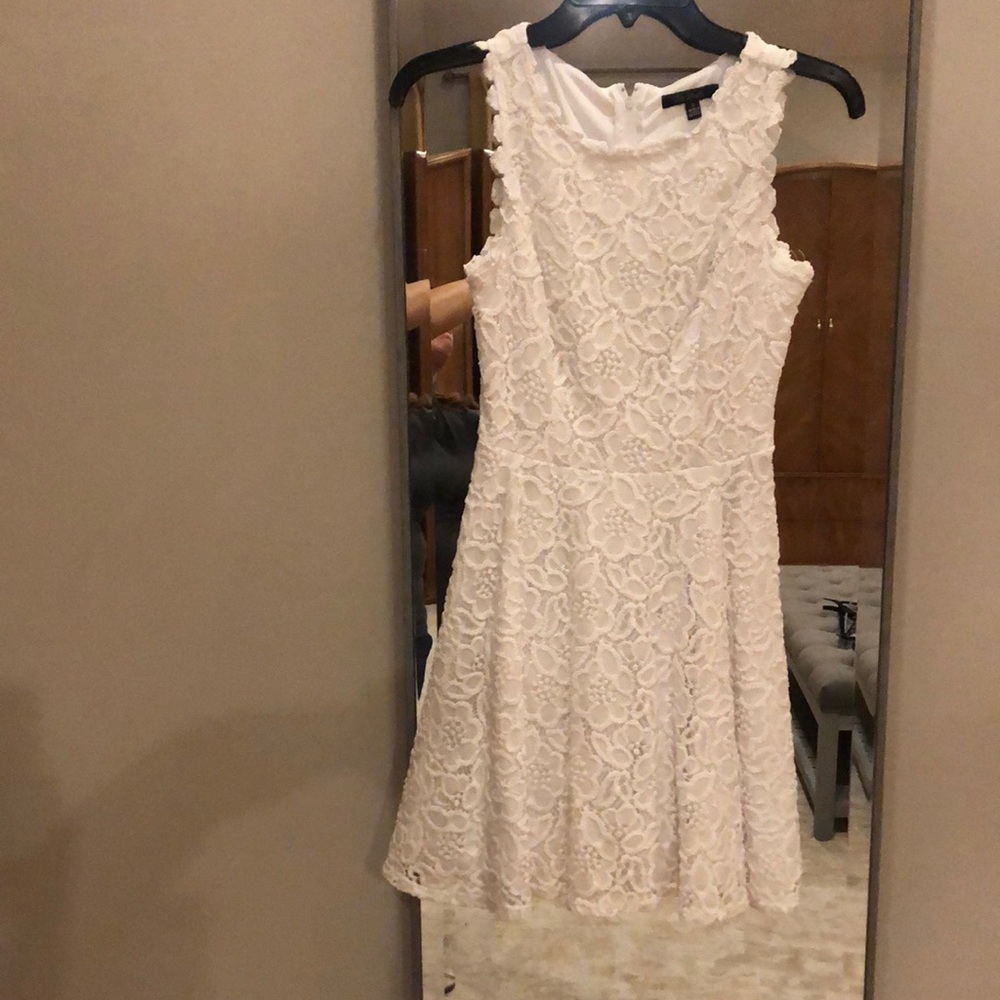 White floral lace dress